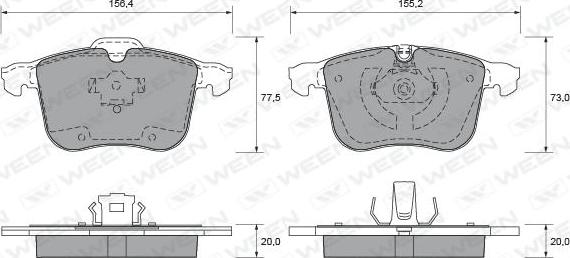 Ween 151-1954 - Kit de plaquettes de frein, frein à disque cwaw.fr