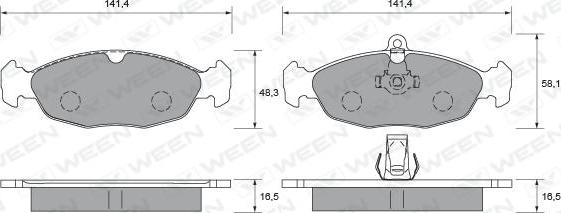 Ween 151-1956 - Kit de plaquettes de frein, frein à disque cwaw.fr