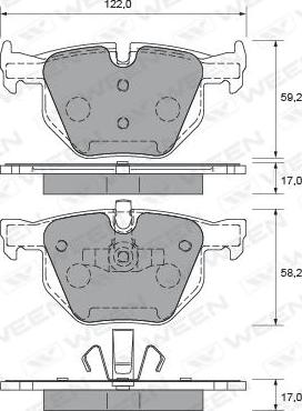 Ween 151-1951 - Kit de plaquettes de frein, frein à disque cwaw.fr