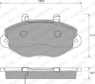 Ween 151-1958 - Kit de plaquettes de frein, frein à disque cwaw.fr