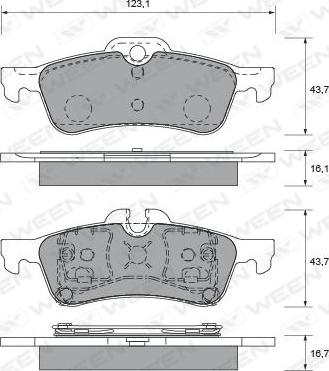 Ween 151-1952 - Kit de plaquettes de frein, frein à disque cwaw.fr