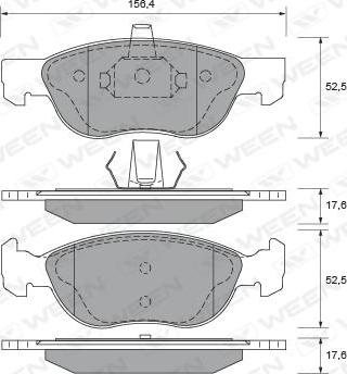 Ween 151-1902 - Kit de plaquettes de frein, frein à disque cwaw.fr