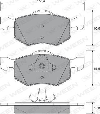 Ween 151-1910 - Kit de plaquettes de frein, frein à disque cwaw.fr