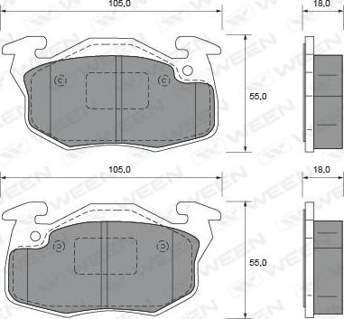 Ween 151-1989 - Kit de plaquettes de frein, frein à disque cwaw.fr