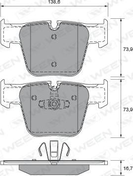 Ween 151-1939 - Kit de plaquettes de frein, frein à disque cwaw.fr