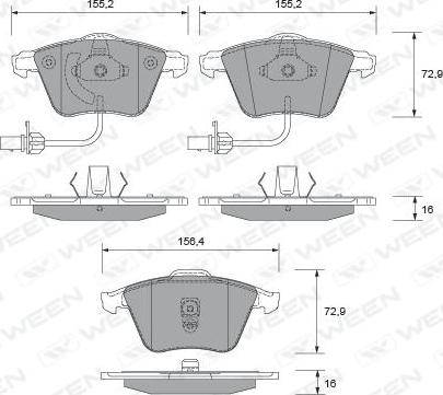 Ween 151-1924 - Kit de plaquettes de frein, frein à disque cwaw.fr