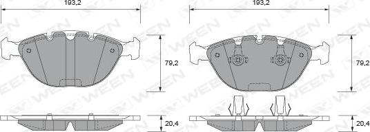 Ween 151-1925 - Kit de plaquettes de frein, frein à disque cwaw.fr