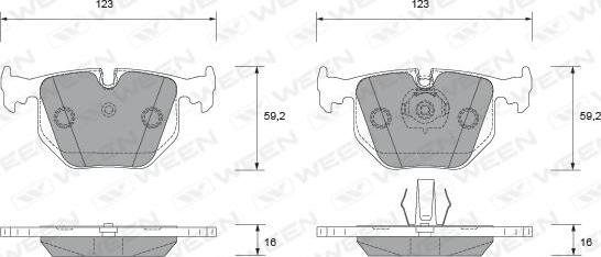 Ween 151-1923 - Kit de plaquettes de frein, frein à disque cwaw.fr