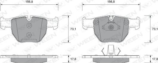 Ween 151-1922 - Kit de plaquettes de frein, frein à disque cwaw.fr