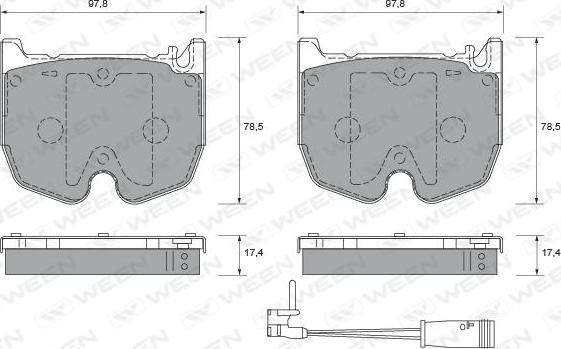Ween 151-1975 - Kit de plaquettes de frein, frein à disque cwaw.fr
