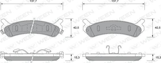 Ween 151-1494 - Kit de plaquettes de frein, frein à disque cwaw.fr