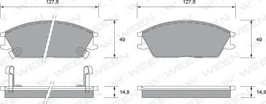 Ween 151-1492 - Kit de plaquettes de frein, frein à disque cwaw.fr