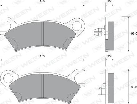 Ween 151-1443 - Kit de plaquettes de frein, frein à disque cwaw.fr