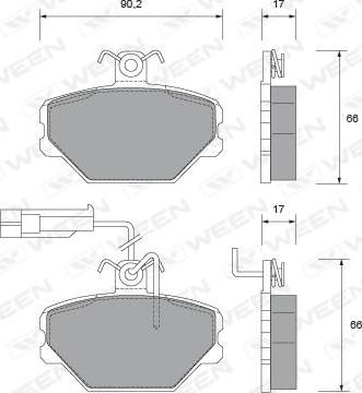 Ween 151-1459 - Kit de plaquettes de frein, frein à disque cwaw.fr