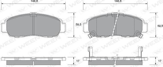 Ween 151-1454 - Kit de plaquettes de frein, frein à disque cwaw.fr