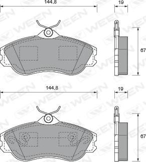 Ween 151-1451 - Kit de plaquettes de frein, frein à disque cwaw.fr