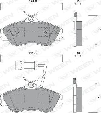 Ween 151-1452 - Kit de plaquettes de frein, frein à disque cwaw.fr