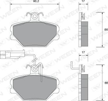 Ween 151-1467 - Kit de plaquettes de frein, frein à disque cwaw.fr