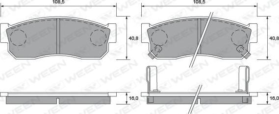 Ween 151-1405 - Kit de plaquettes de frein, frein à disque cwaw.fr