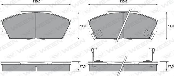 Ween 151-1406 - Kit de plaquettes de frein, frein à disque cwaw.fr