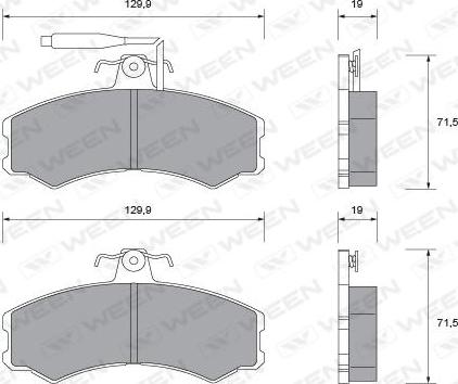 Ween 151-1400 - Kit de plaquettes de frein, frein à disque cwaw.fr