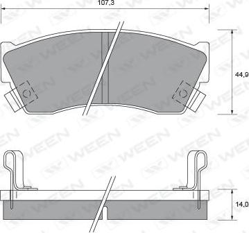 Ween 151-1419 - Kit de plaquettes de frein, frein à disque cwaw.fr