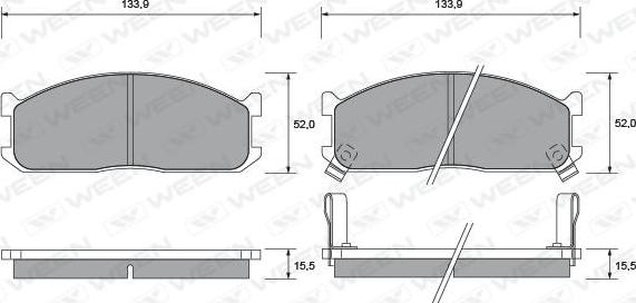 Ween 151-1411 - Kit de plaquettes de frein, frein à disque cwaw.fr