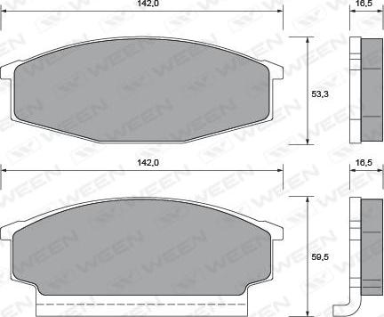 Ween 151-1417 - Kit de plaquettes de frein, frein à disque cwaw.fr