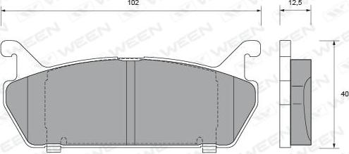 Ween 151-1489 - Kit de plaquettes de frein, frein à disque cwaw.fr