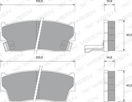 Ween 151-1486 - Kit de plaquettes de frein, frein à disque cwaw.fr