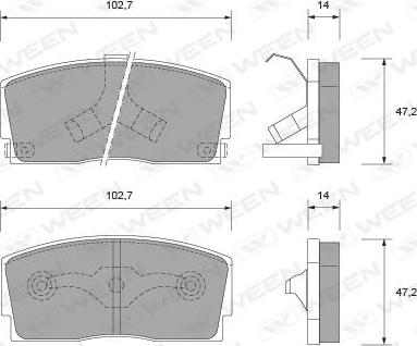 Ween 151-1488 - Kit de plaquettes de frein, frein à disque cwaw.fr