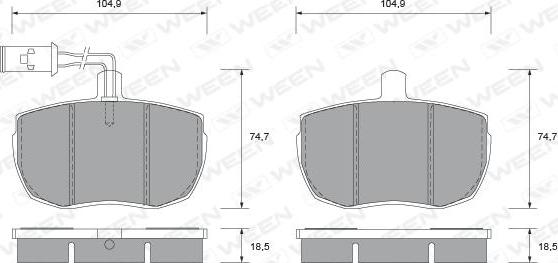 Ween 151-1436 - Kit de plaquettes de frein, frein à disque cwaw.fr