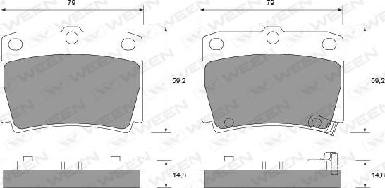 Ween 151-1432 - Kit de plaquettes de frein, frein à disque cwaw.fr