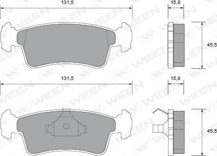 Ween 151-1473 - Kit de plaquettes de frein, frein à disque cwaw.fr