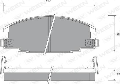 Ween 151-1477 - Kit de plaquettes de frein, frein à disque cwaw.fr