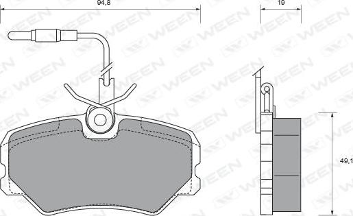 Ween 151-1591 - Kit de plaquettes de frein, frein à disque cwaw.fr