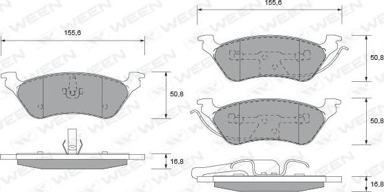 Ween 151-1545 - Kit de plaquettes de frein, frein à disque cwaw.fr