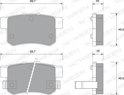 Ween 151-1548 - Kit de plaquettes de frein, frein à disque cwaw.fr