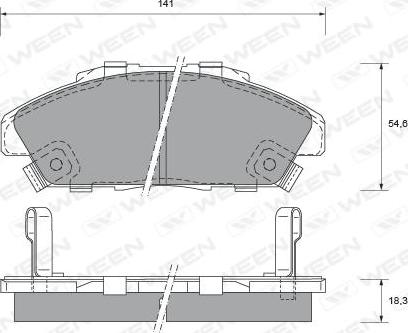 Ween 151-1542 - Kit de plaquettes de frein, frein à disque cwaw.fr