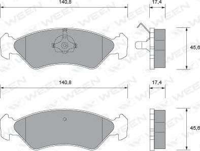 Ween 151-1554 - Kit de plaquettes de frein, frein à disque cwaw.fr