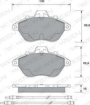 Ween 151-1556 - Kit de plaquettes de frein, frein à disque cwaw.fr