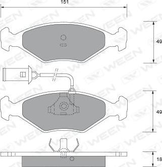 Ween 151-1558 - Kit de plaquettes de frein, frein à disque cwaw.fr