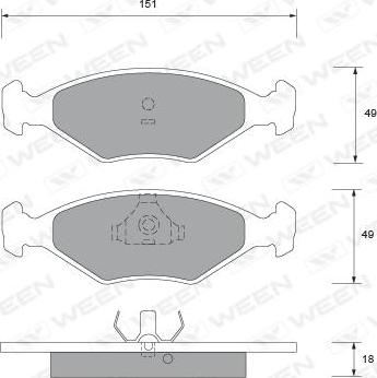 Ween 151-1557 - Kit de plaquettes de frein, frein à disque cwaw.fr