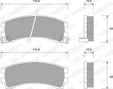 Ween 151-1569 - Kit de plaquettes de frein, frein à disque cwaw.fr