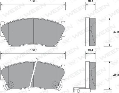 Ween 151-1565 - Kit de plaquettes de frein, frein à disque cwaw.fr