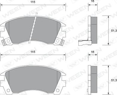 Ween 151-1566 - Kit de plaquettes de frein, frein à disque cwaw.fr