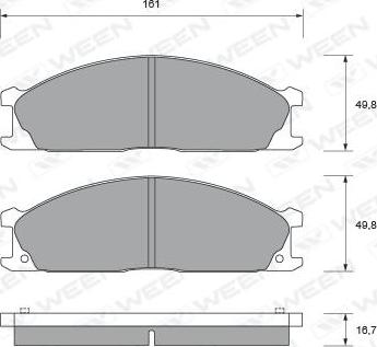 Ween 151-1568 - Kit de plaquettes de frein, frein à disque cwaw.fr