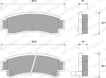 Ween 151-1567 - Kit de plaquettes de frein, frein à disque cwaw.fr