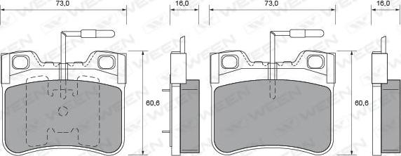 Ween 151-1504 - Kit de plaquettes de frein, frein à disque cwaw.fr