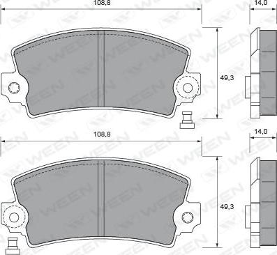 Ween 151-1505 - Kit de plaquettes de frein, frein à disque cwaw.fr